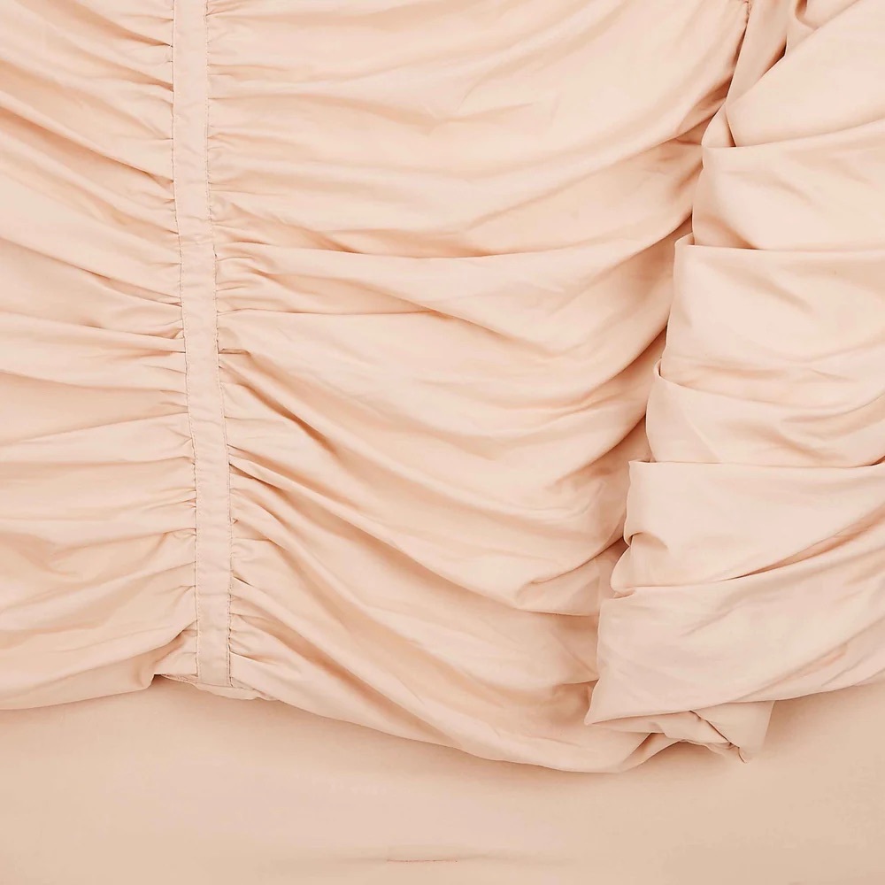 DORMIFY RUCHED COMFORTER AND SHAM SET - PEACH - Picture 4 of 5